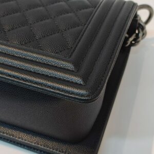 chanel leboy old medium black caviar rhw series 30