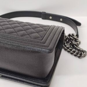 new kept unused chanel leboy old medium caviar black rhw microchipped