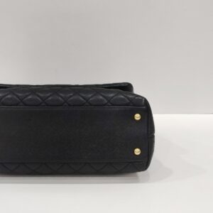 chanel coco handle medium black caviar leather ghw series 25