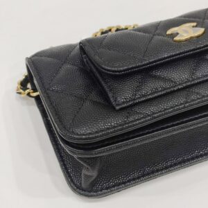 chanel pocket twins woc black caviar leather ghw