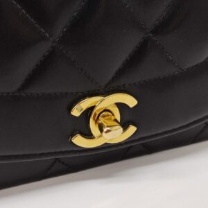 chanel vintage diana black ghw series 2