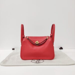 kept unused hermes mini lindy red stamp d