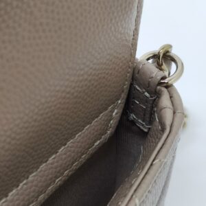 chanel woc dark beige caviar ghw microchipped