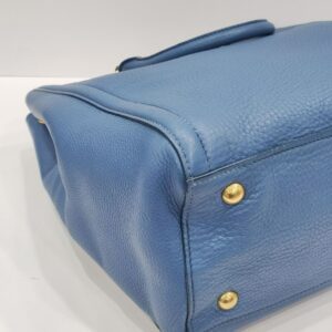 prada vitello diano leather blue tote bag
