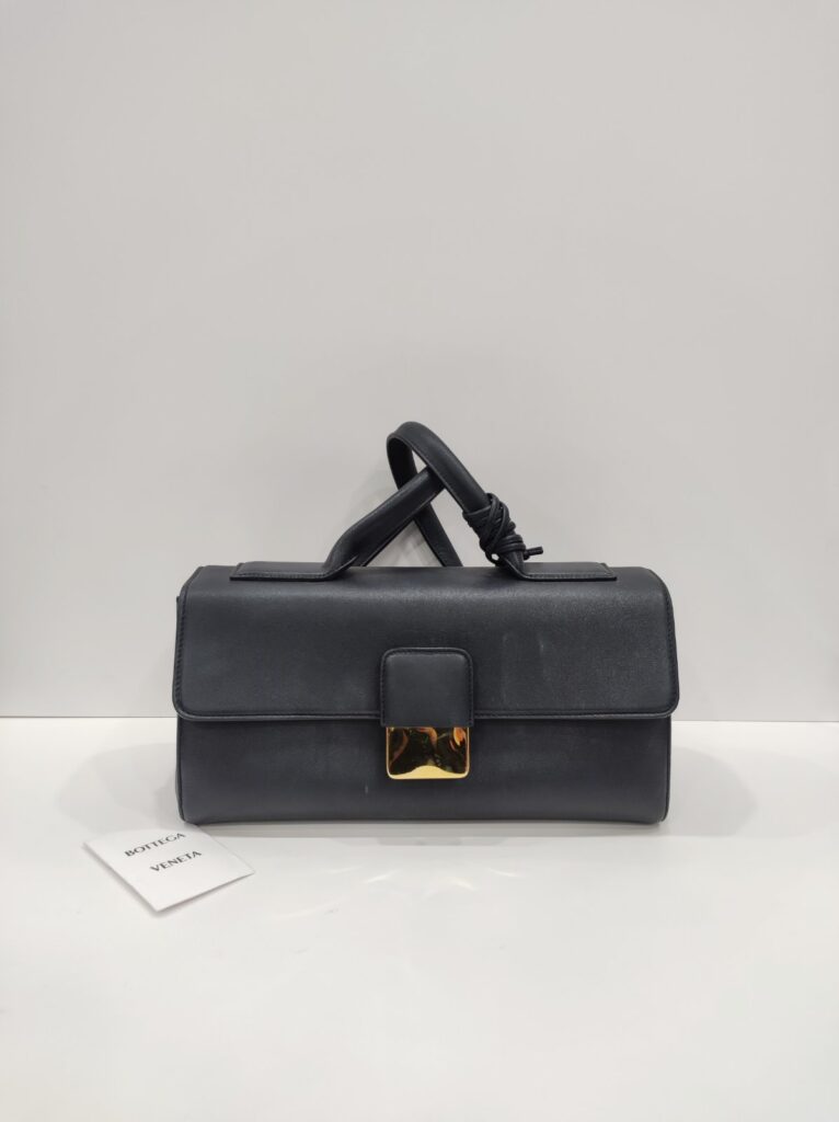 bottega veneta navy blue cassette intrecciato puddle shoulder bag