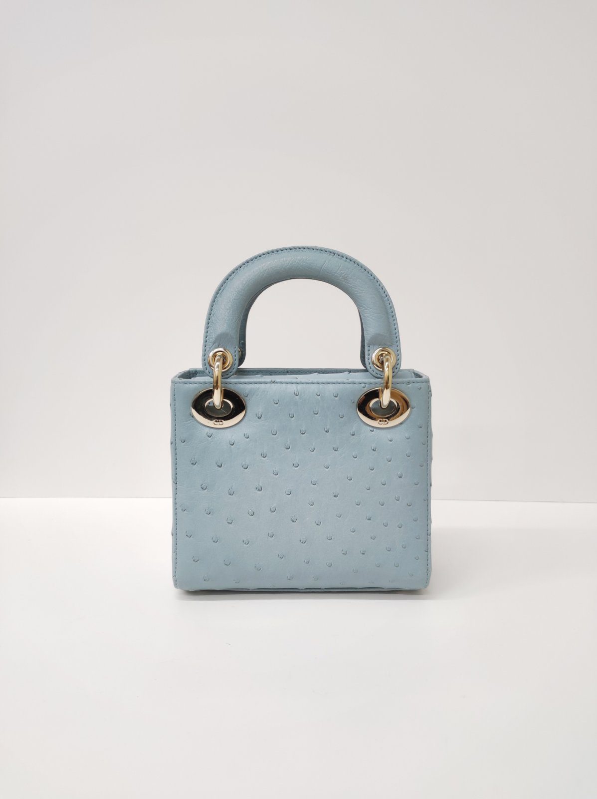 dior mini lady dior ostrich blue lghw dior mini lady dior ostrich blue lghw