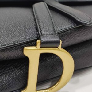 christian dior saddle black medium ghw