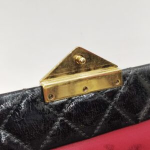 chanel black patent flap vintage bag ghw series 21