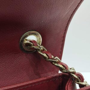 chanel red chevron quilted shoulder bag ghw series 26