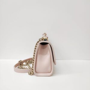 chanel soft caviar leather small click flap pink ghw series 23