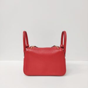 kept unused hermes mini lindy red stamp d