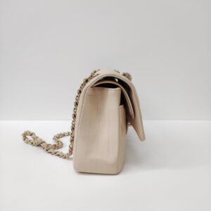 chanel medium double flap chevron caviar beige lghw series 31
