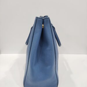 prada vitello diano leather blue tote bag