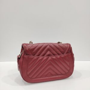 chanel red chevron quilted shoulder bag ghw series 26