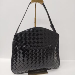 bottega veneta patent flap hobo bag
