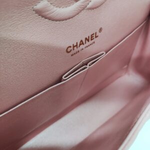 chanel double flap medium iridescent pink caviar ghw series 27
