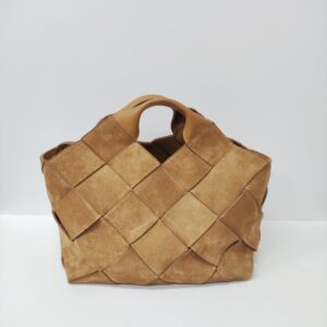 loewe suede woven basket bag tan ghw