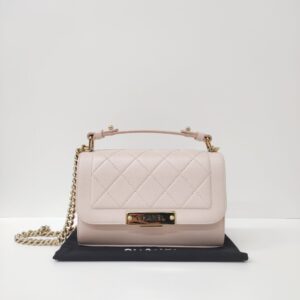 chanel soft caviar leather small click flap pink ghw series 23