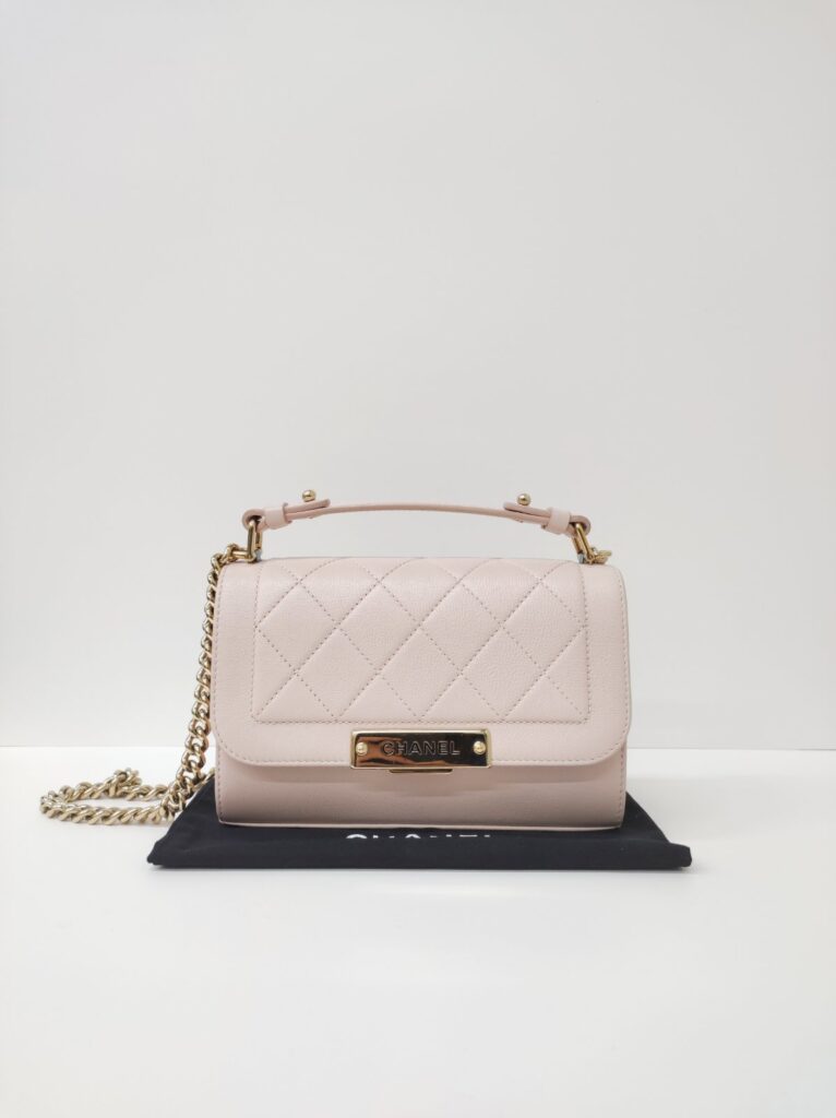 chanel soft caviar leather small click flap pink ghw series 23