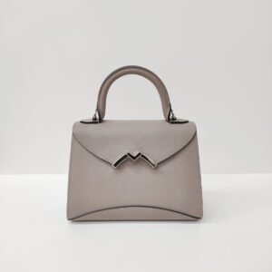 moynat mini gabrielle gray grained calfskin shw