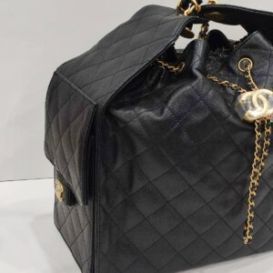 chanel c25 medium black caviar leather ghw