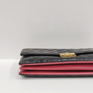 chanel black patent flap vintage bag ghw series 21