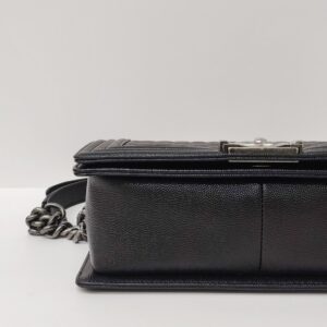 new kept unused chanel leboy old medium caviar black rhw microchipped