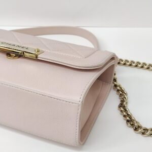 chanel soft caviar leather small click flap pink ghw series 23