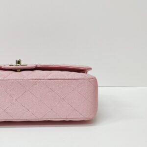 chanel double flap medium iridescent pink caviar ghw series 27