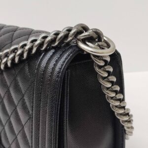 new kept unused chanel leboy old medium caviar black rhw microchipped