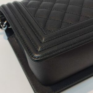 chanel leboy old medium black caviar rhw series 30