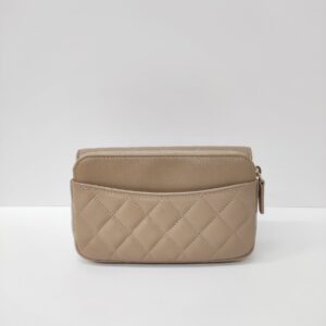 chanel woc dark beige caviar ghw microchipped