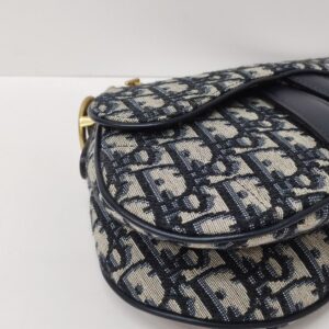 kept unused christian dior mini saddle oblique blue ghw