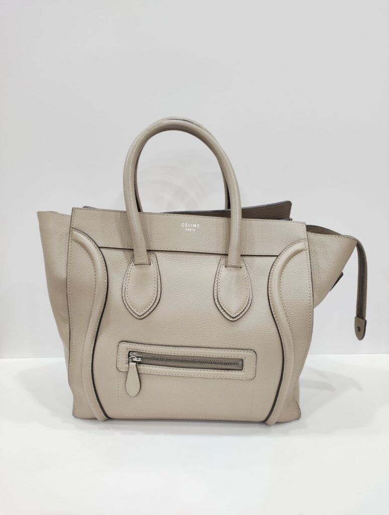 celine micro luggage beige tote bag