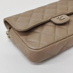 chanel woc dark beige caviar ghw microchipped