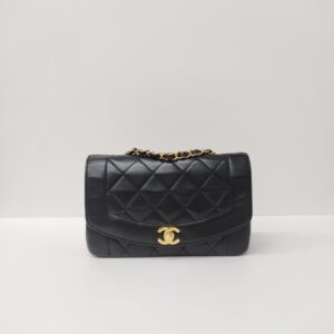 chanel vintage diana black ghw series 2