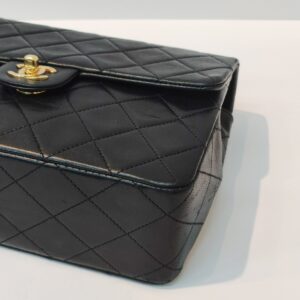 chanel vintage square flap black lambskin 24k ghw