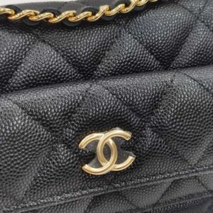 chanel pocket twins woc black caviar leather ghw