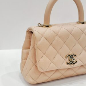 chanel coco handle mini nude caviar leather ghw series 31