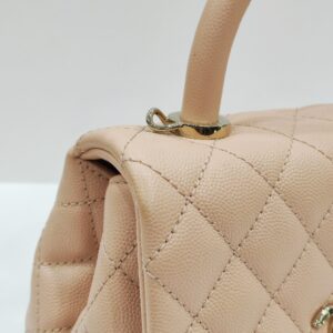 chanel coco handle mini nude caviar leather ghw series 31