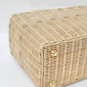 prada medium wicker and linen blend tote bag