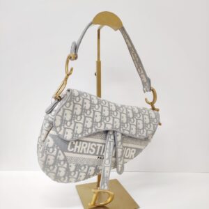 christian dior saddle medium gray ghw