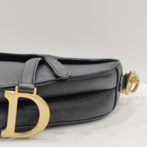 christian dior saddle black medium ghw