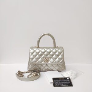 chanel coco small metallic gold lghw series 30