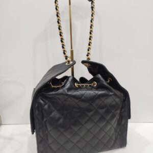 chanel c25 medium black caviar leather ghw