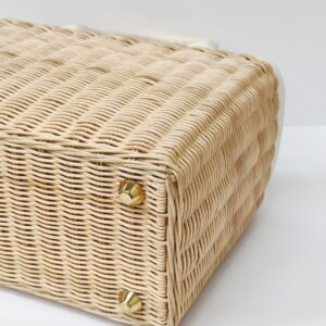 prada medium wicker and linen blend tote bag