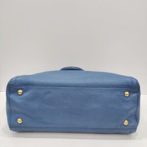 prada vitello diano leather blue tote bag