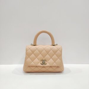 chanel coco handle mini nude caviar leather ghw series 31