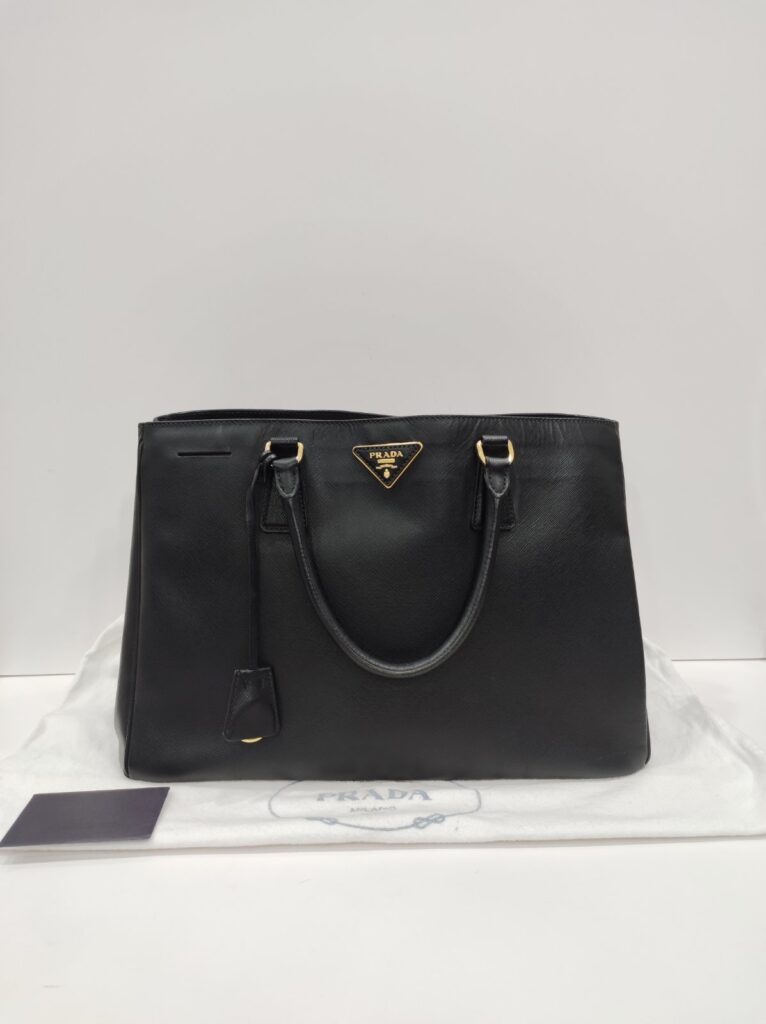 prada galleria saffiano black tote bag