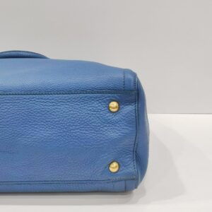 prada vitello diano leather blue tote bag